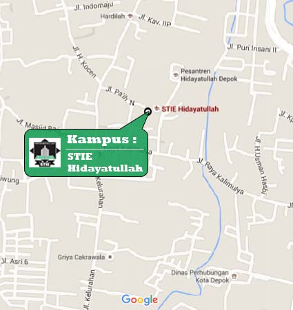 Lokasi Kampus & Peta STIE Hidayatullah Depok Nomor